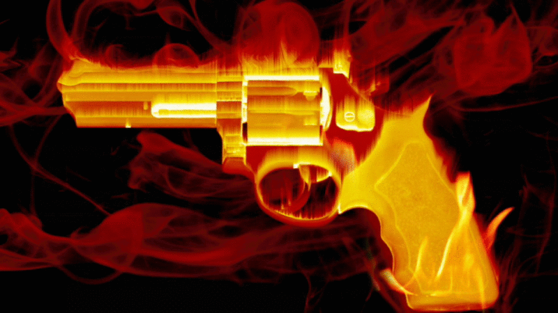 animated GIF of flaming gun