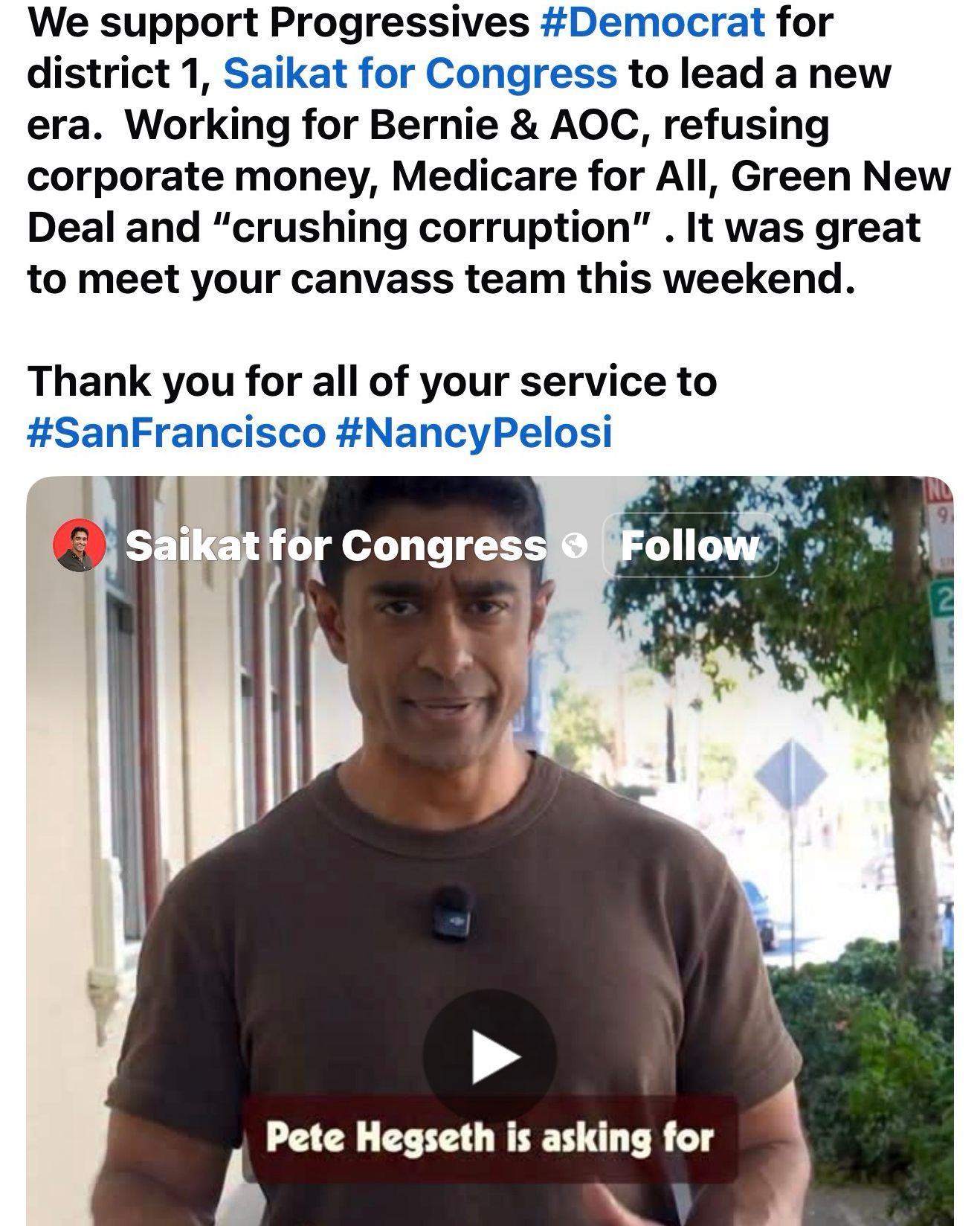 💙🇺🇸💙

#midterms #saikatforcongress #democrats #usa For other endorsements &…