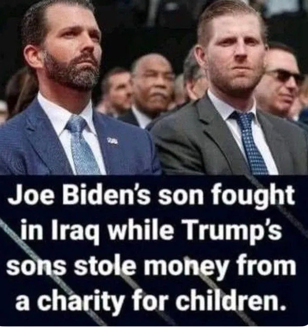 Trump family are spineless and weak. Signed #Vetsquad