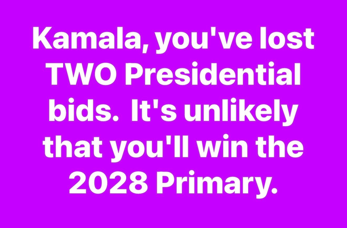 we don’t know why you didn’t run for CA Gov. Help someone else #Kamala. All due…