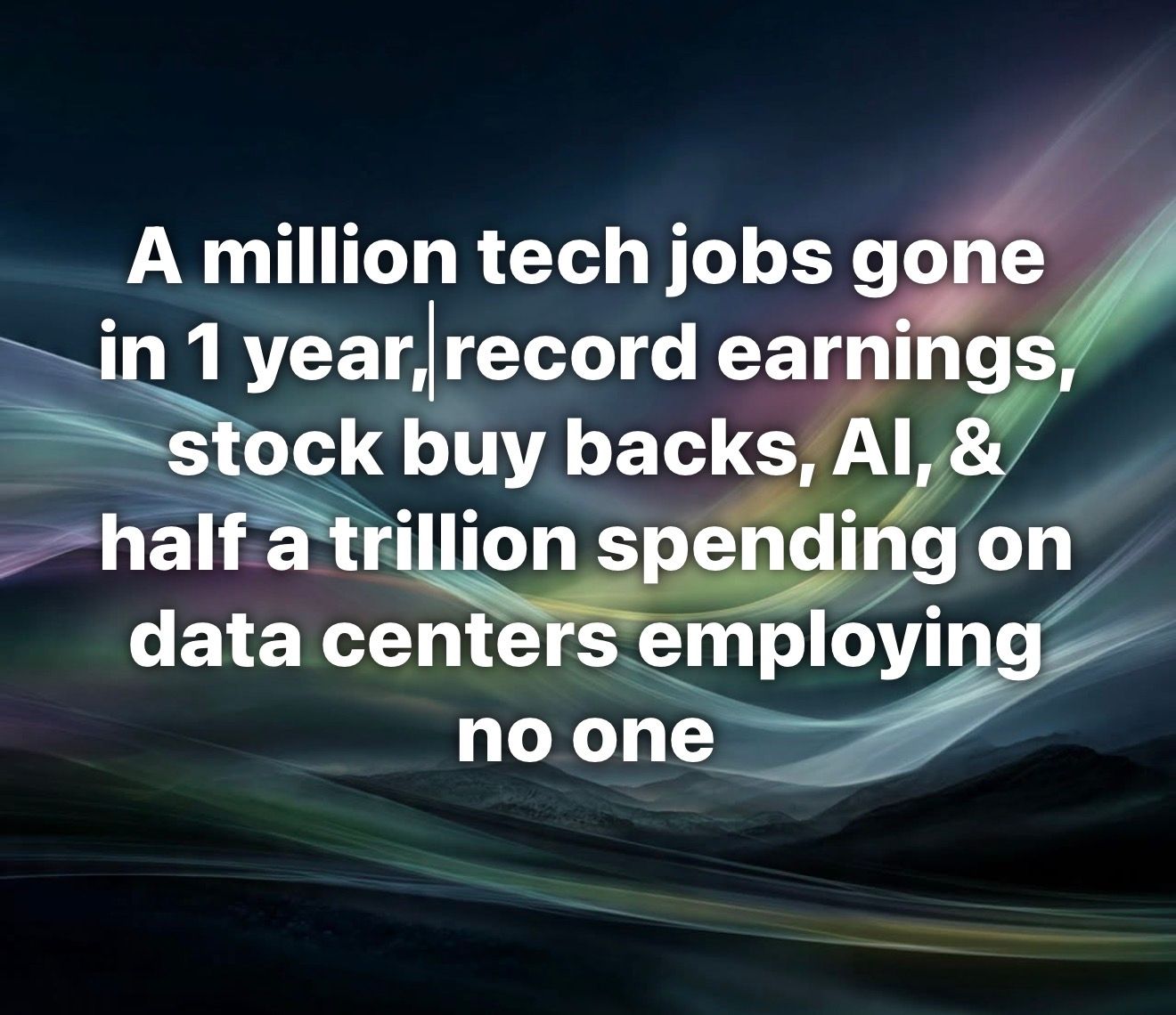 A MILLION JOBS! And data centers subsidized by tax payers while these…