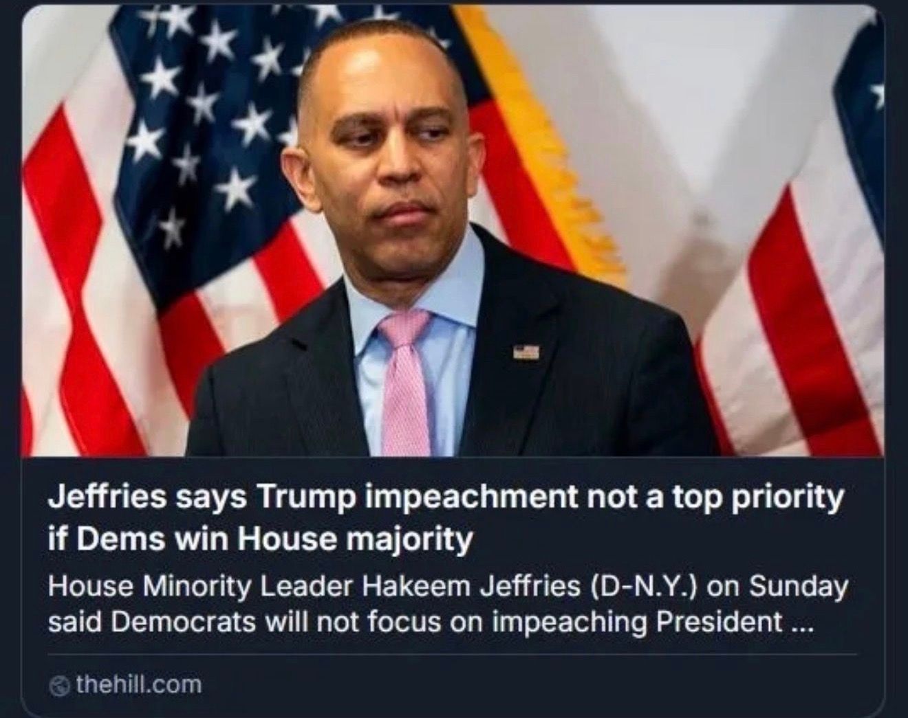 It can’t be our platform, “impeachment”. Move America forward.