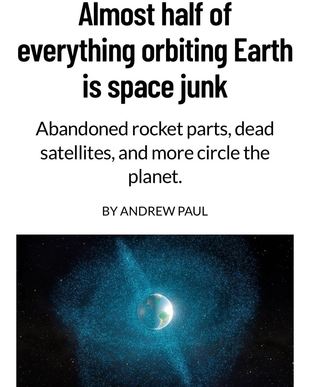 Destroying Earth & Space for Profit> People