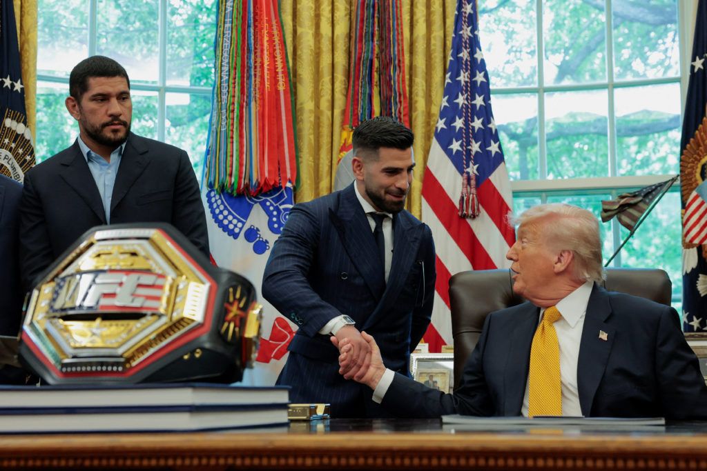 WATCH: Trump welcomes UFC fighters to the White House, previews upcoming South…