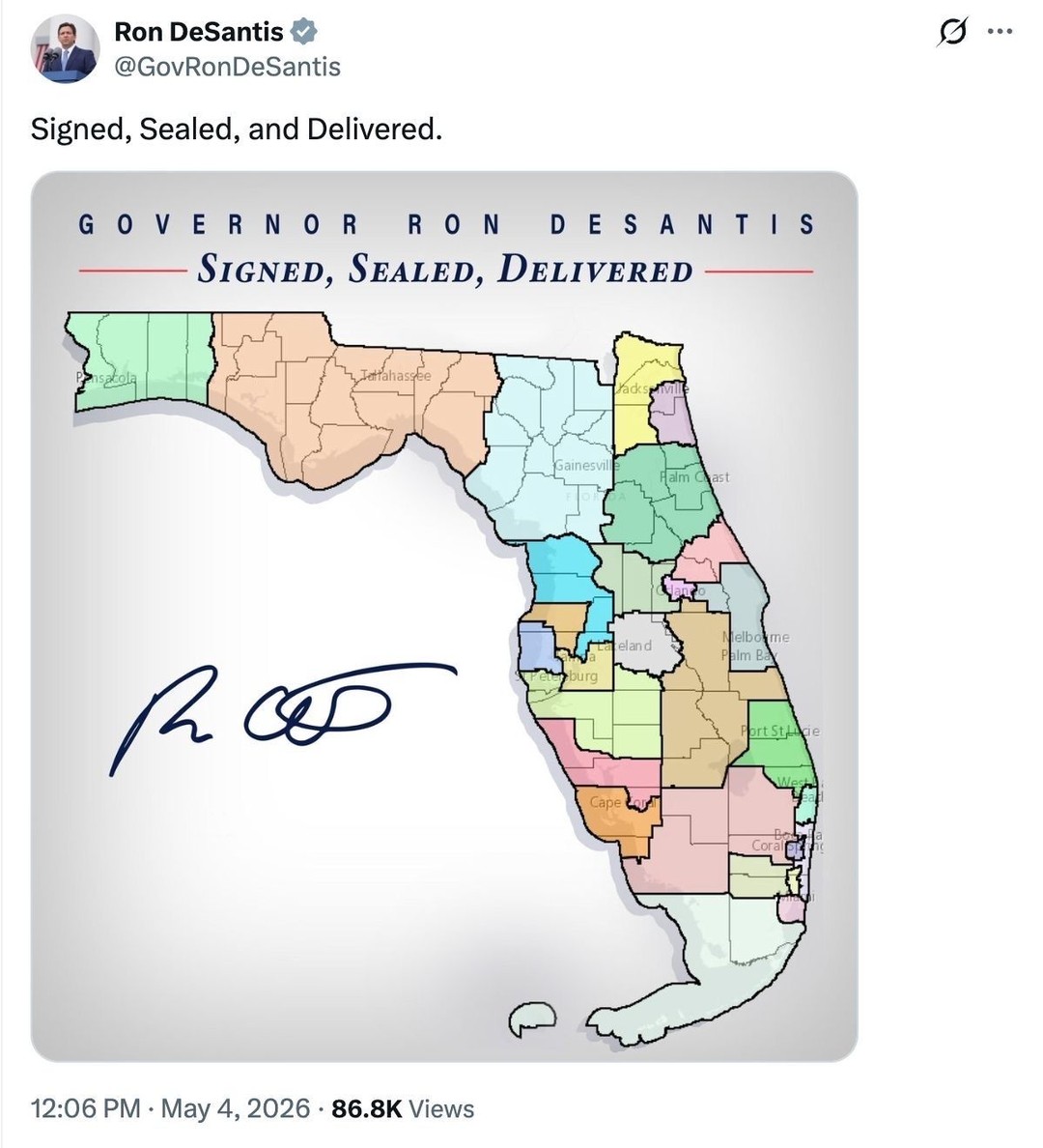 #Florida’s new congressional map is officially on the books. The map aims to…