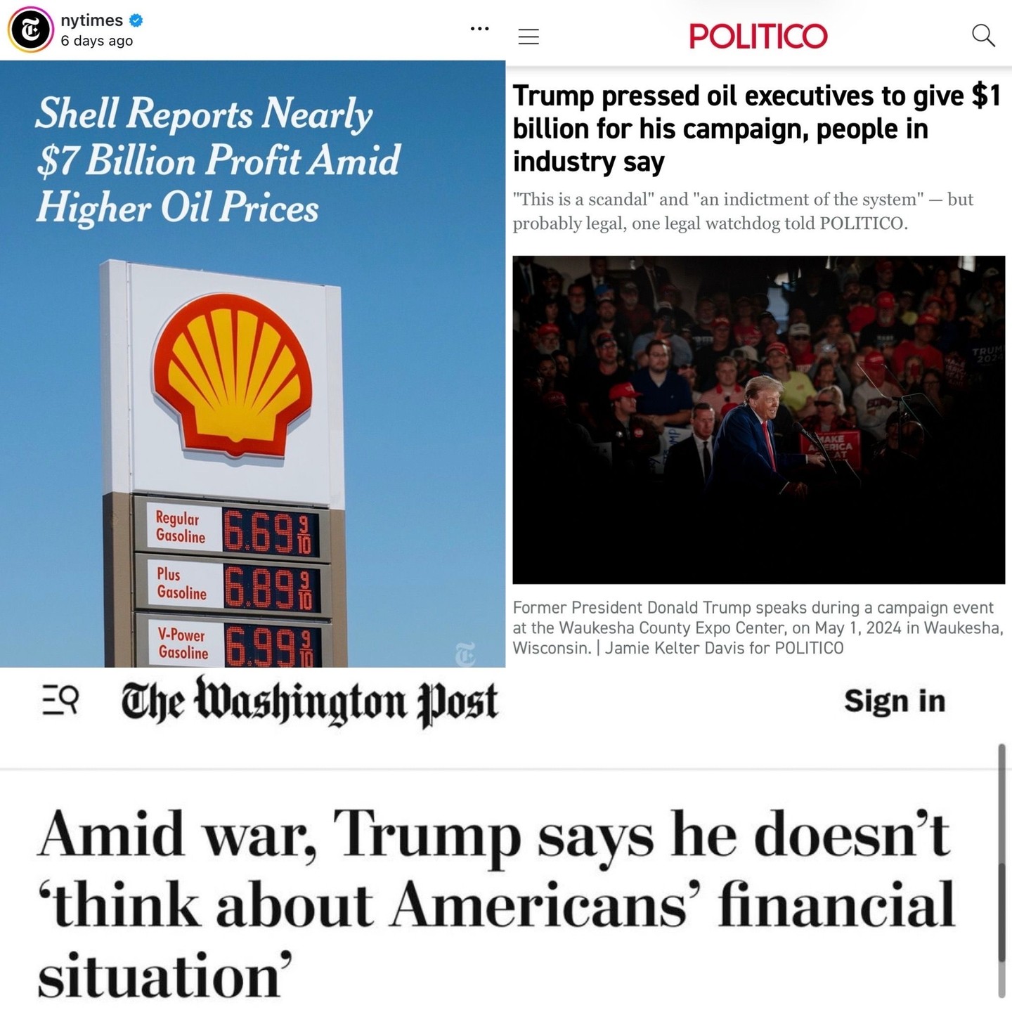 Billionaires, CEO’s, Golden statues, Ballrooms, War, Record Profits Wirth…