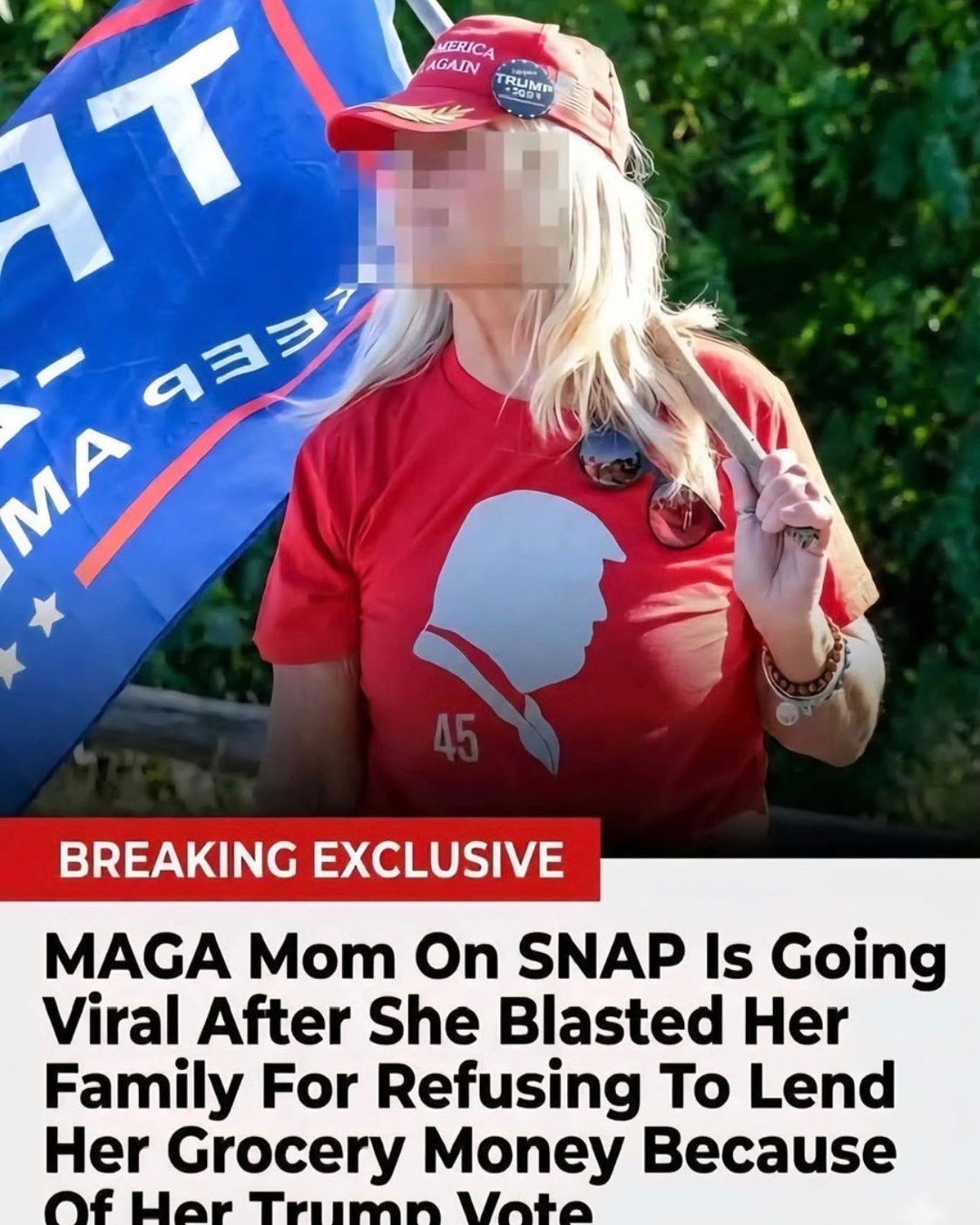 A #MAGA mom on SNAP is going viral after revealing her family refused to lend…