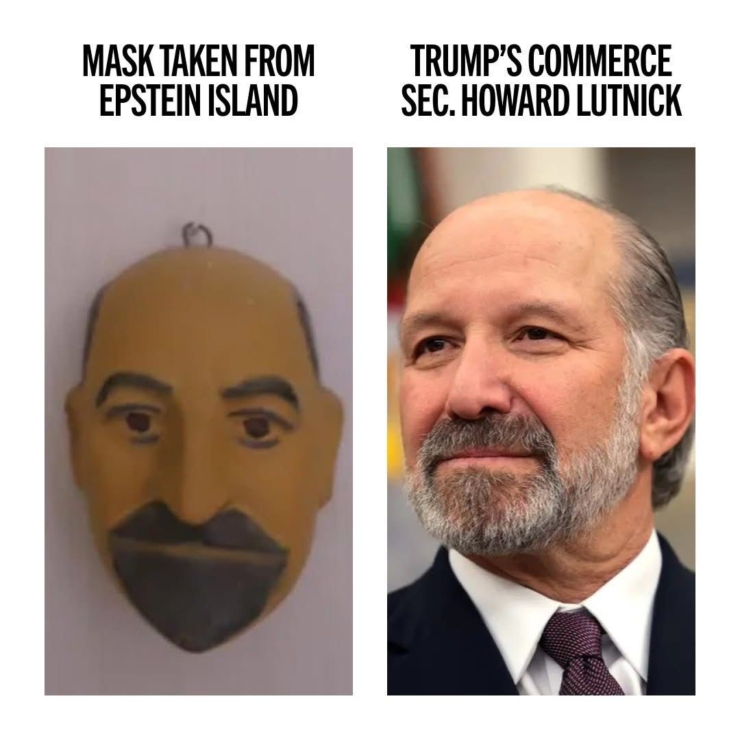 Via #Democrats:  Trump’s Commerce Secretary Howard Lutnick denies the mask…