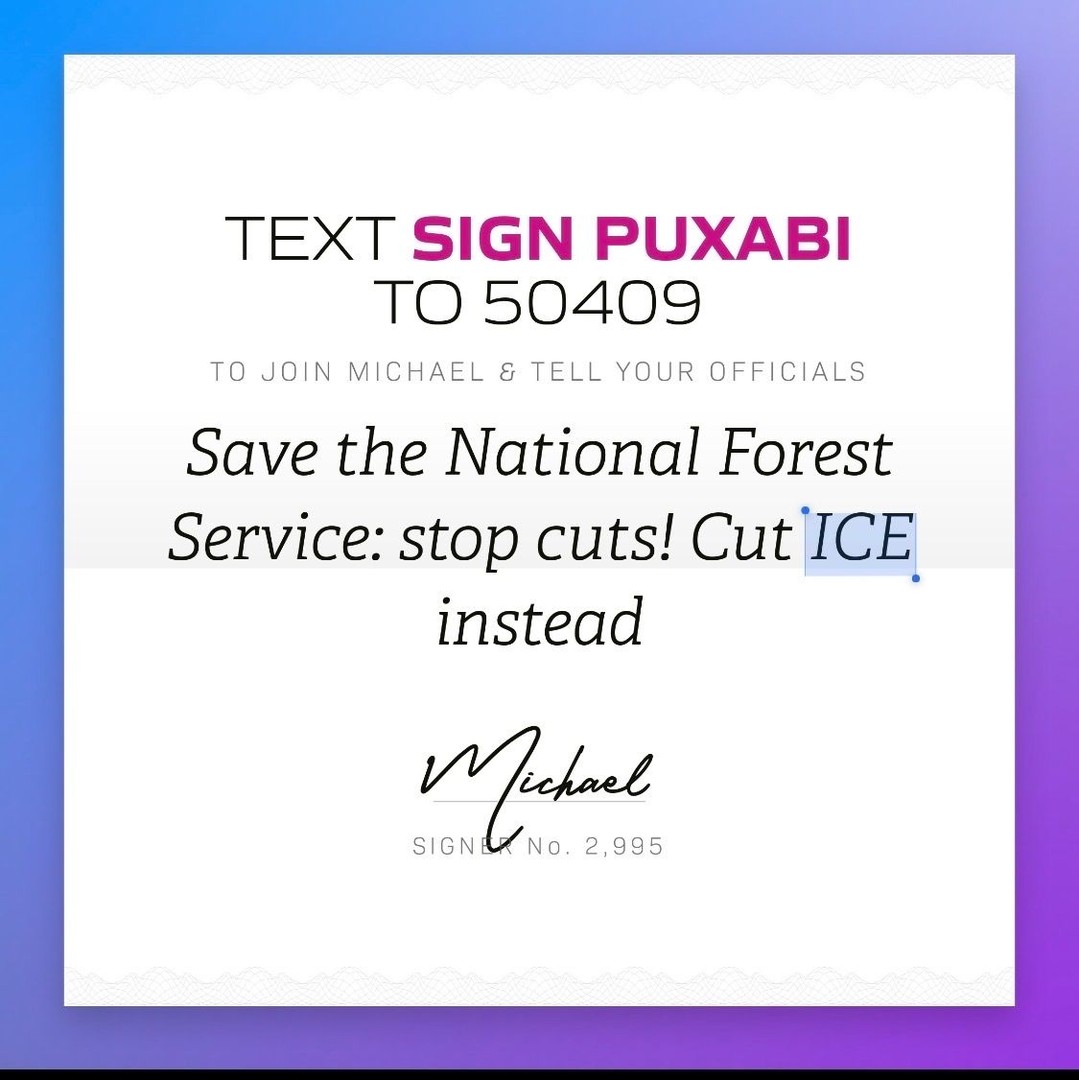 Save the National Forest Service: stop cuts! Cut ICE instead…