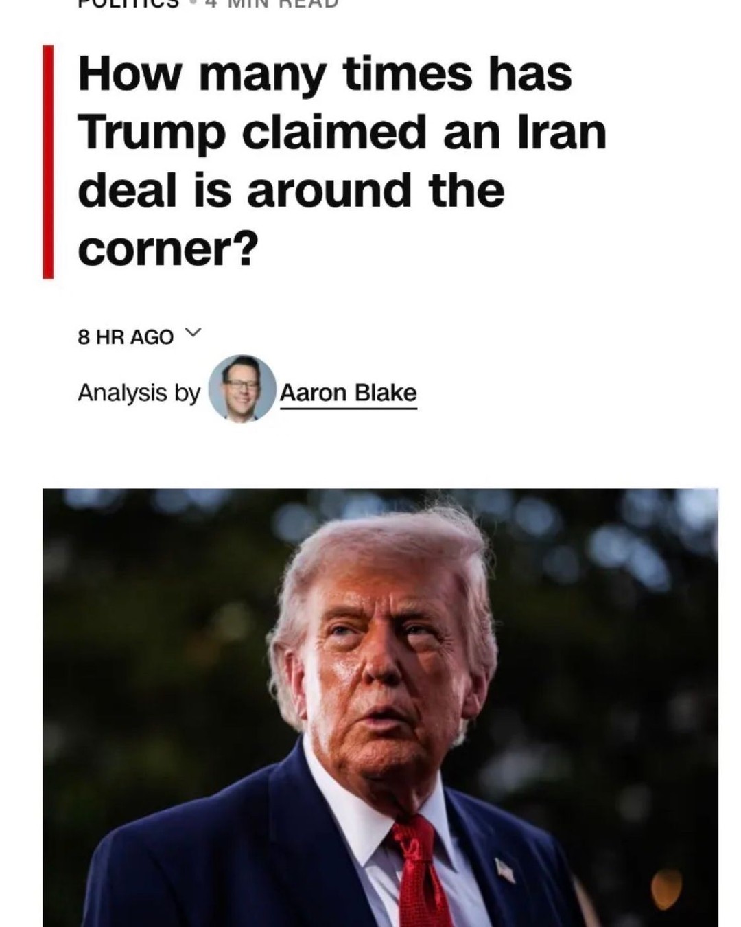 Analysis: How many times has Trump claimed an Iran deal is around the corner?