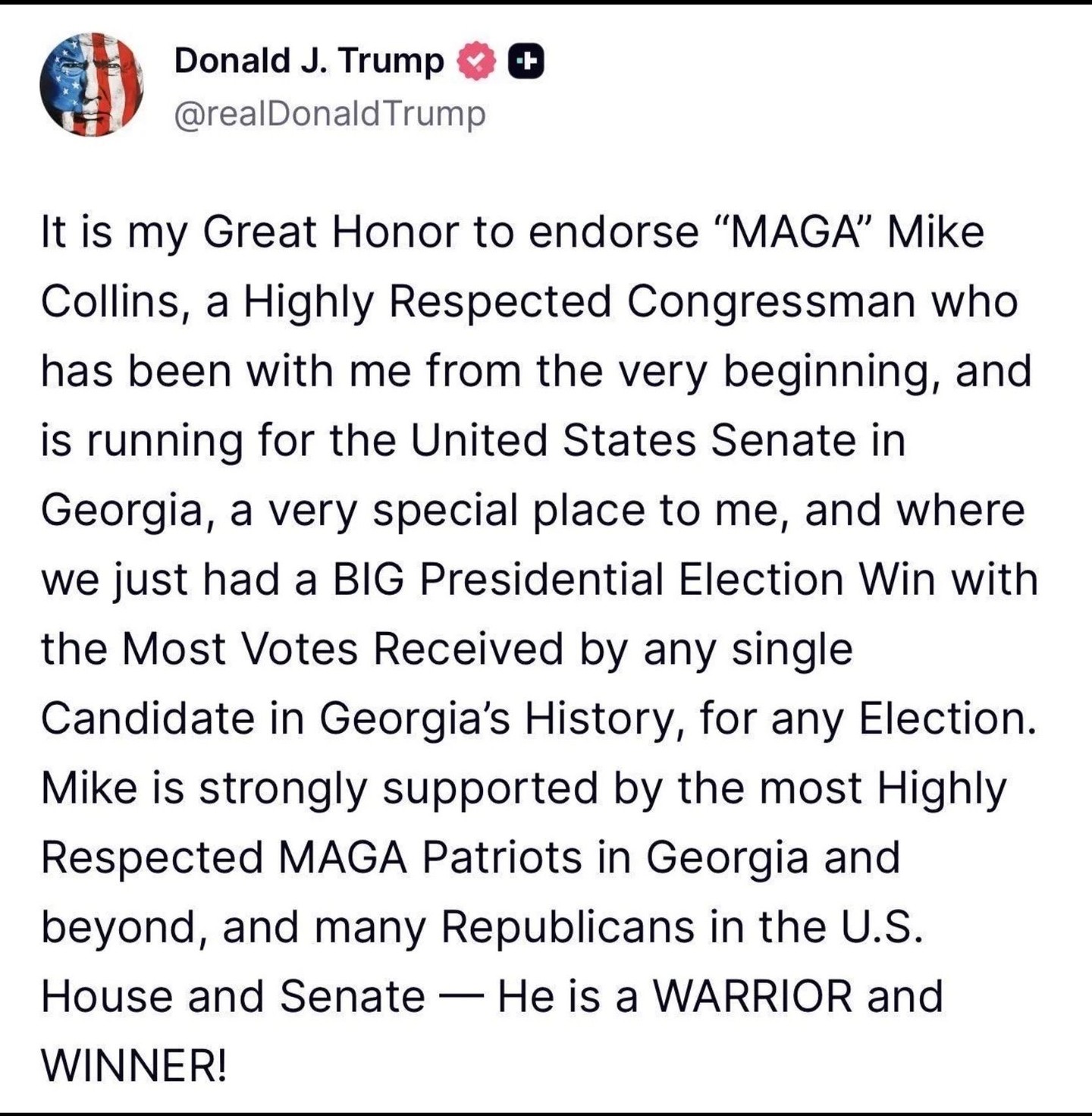 Congratulations to Senator Jon Ossoff for winning reelection, we can only…