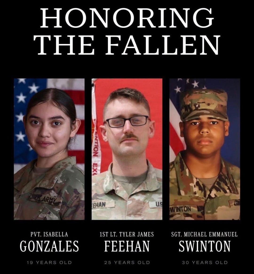 “Three Americans who have made the ultimate sacrifice for our country. Pvt.…